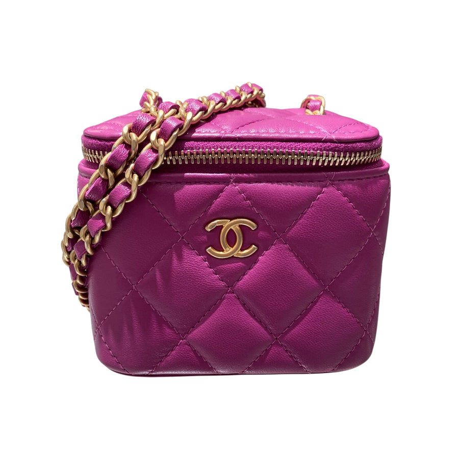 CHANEL 香奈兒 斜背式化妝包 紫色