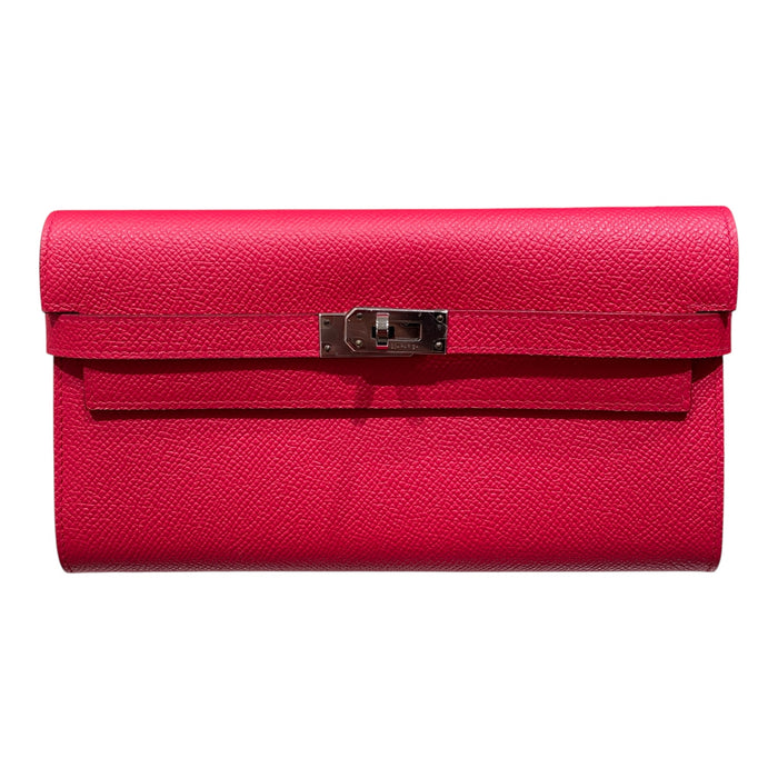 HERMES 愛馬仕 KELLY WALLET 桃紅色