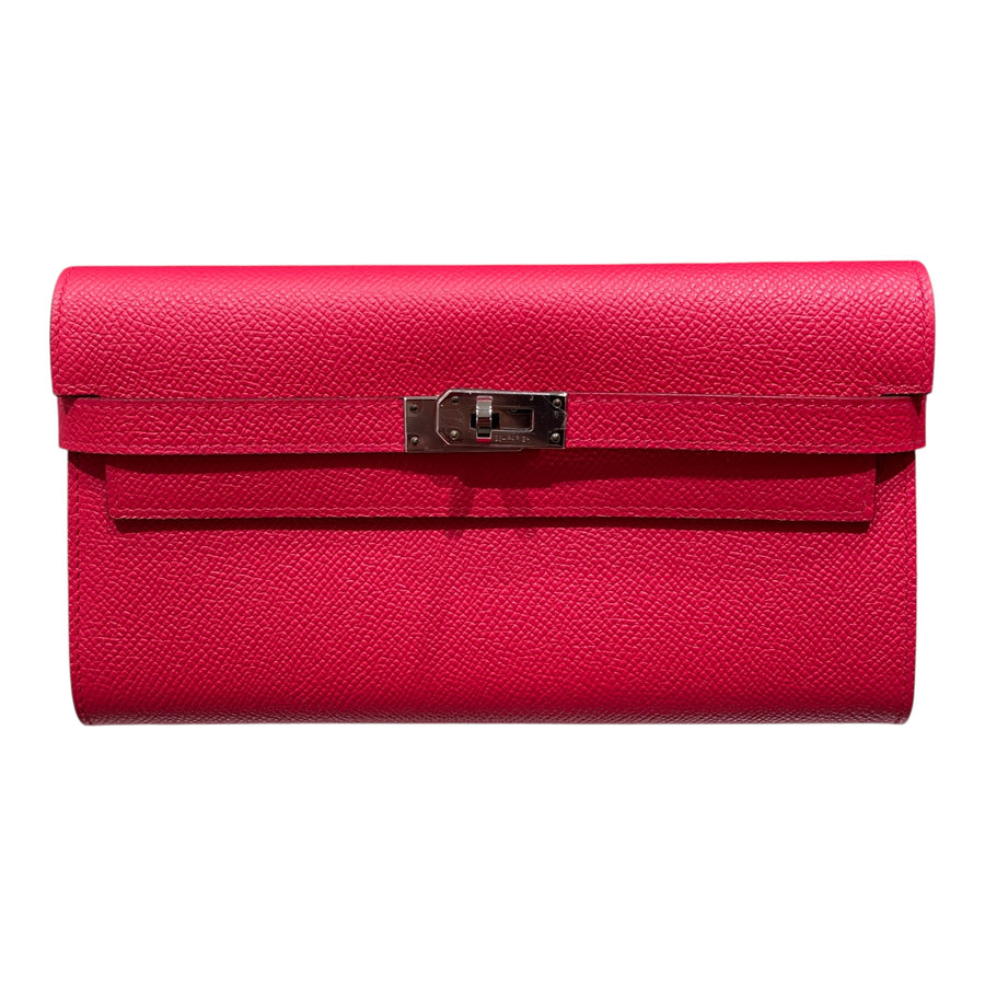 HERMES 愛馬仕 KELLY WALLET 桃紅色