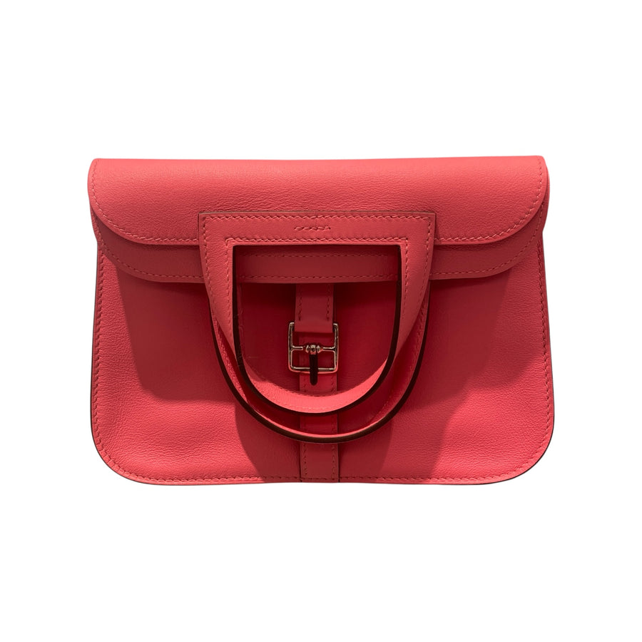 HERMES 愛馬仕 MINI HALZAN 手提包 皮革 粉色