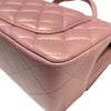 CHANEL 香奈兒 21S CF20 RECTANGULAR FLAP BAG WITH TOP HANDLE MINI 珠光粉色迷你翻蓋包 羊皮 粉色 金釦