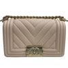 CHANEL 香奈兒 SMALL BOY BAG 淡粉色 小牛皮 金釦