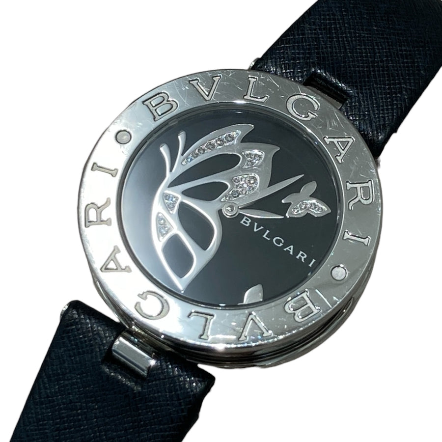BVLGARI 寶格麗 B.ZERO1 BLACK DIAMOND BUTTERFLY DIAL LADIES WATCH 蝴蝶鑽石腕錶 石英
