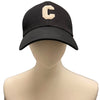 CELINE 字母C鴨舌帽 SIZE:M 棉質 黑色