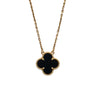 VAN CLEEF & ARPELS 梵克雅寶 VINTAGE ALHAMBRA PENDANT NECKLACE 縞瑪瑙四葉草項鍊 18K金 瑪瑙