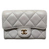 CHANEL 香奈兒 AP0214 Classic Flap Card Holder 羊皮 零錢包 灰色 淡金釦
