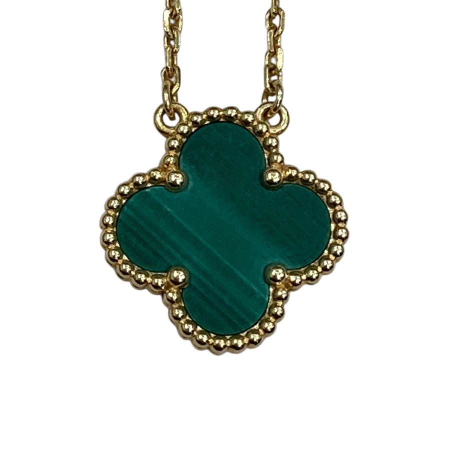 VAN CLEEF&ARPELS 梵克雅寶 VCARO9VA00  VINTAGE ALHAMBRA  孔雀石四葉草項鍊  18K 孔雀石 項鍊