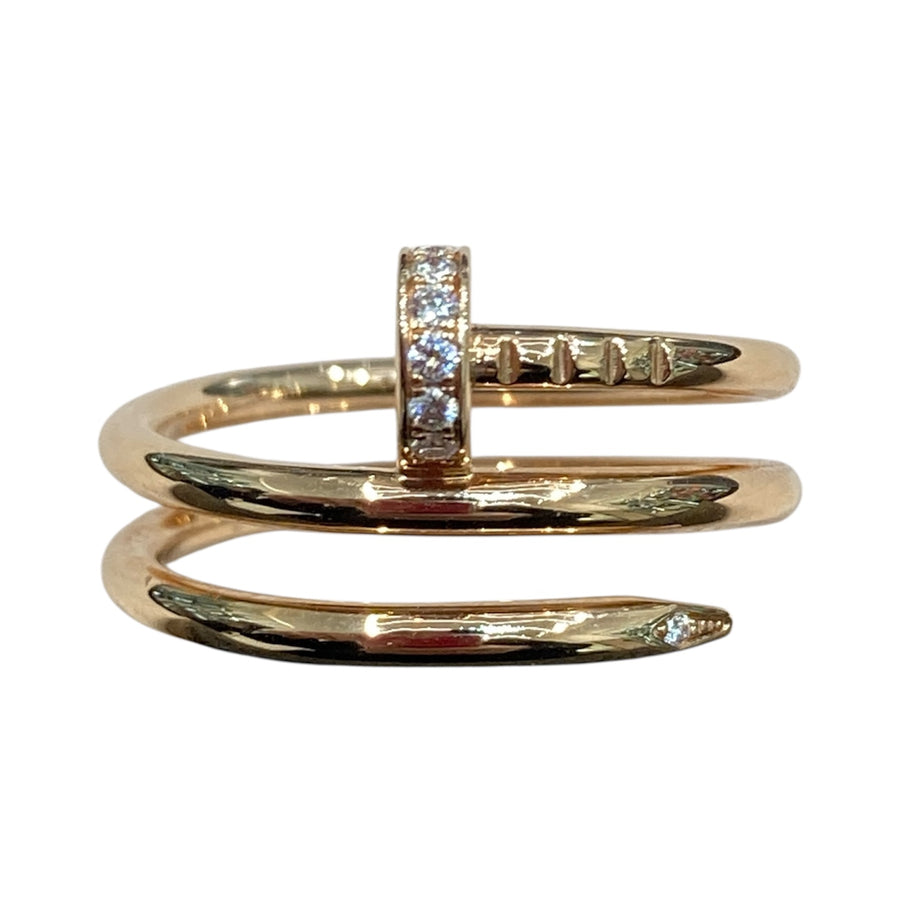 CARTIER 卡地亞 JUSTE UN CLOU 鑽石戒指 18K玫瑰金 #51