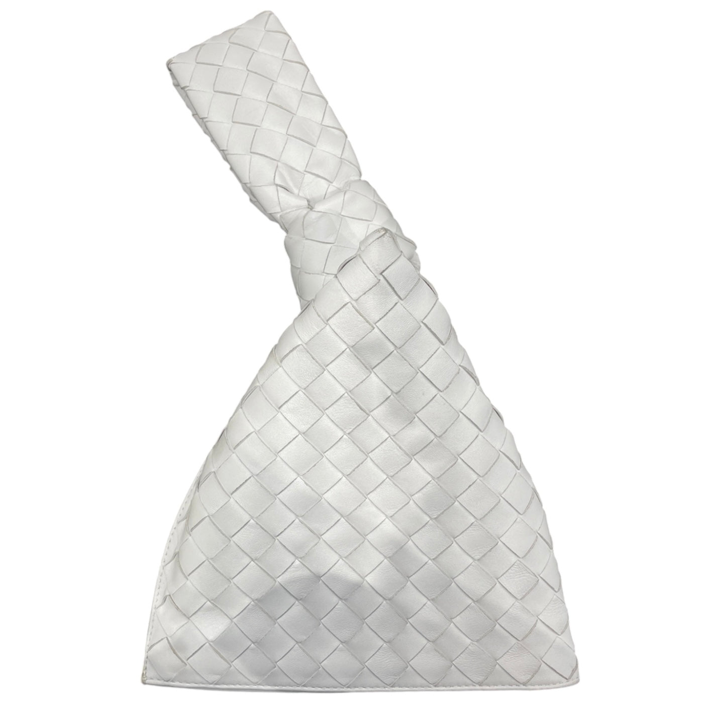 BOTTEGA VENETA 葆蝶嘉 TWIST MINI 手提包 編織牛皮 白色 金釦