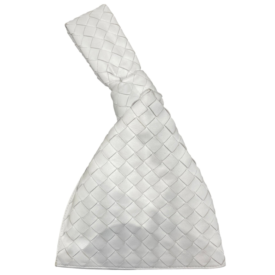 BOTTEGA VENETA 葆蝶嘉 TWIST MINI 手提包 編織牛皮 白色 金釦