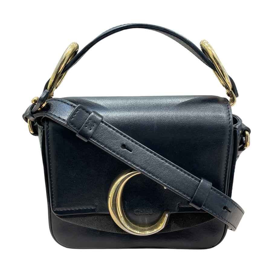 CHLOE 克蘿伊 DOUBLE CARRY 兩用包 皮革 黑色 金釦