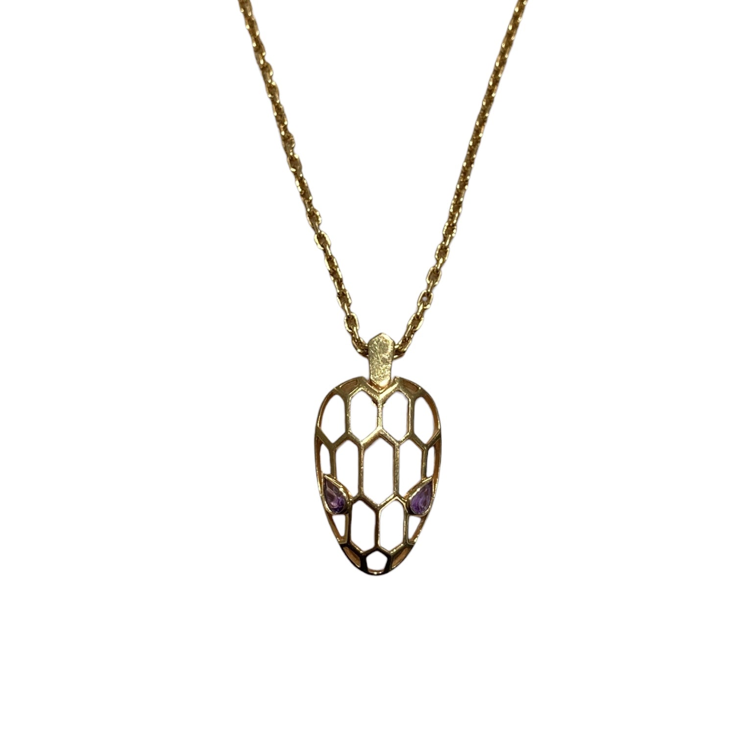 BVLGARI 寶格麗 SERPENTI SEDUTTORI AMETHYST PENDANT NECKLACE 紫水晶靈蛇鏤空吊墜項鍊 18K玫瑰金