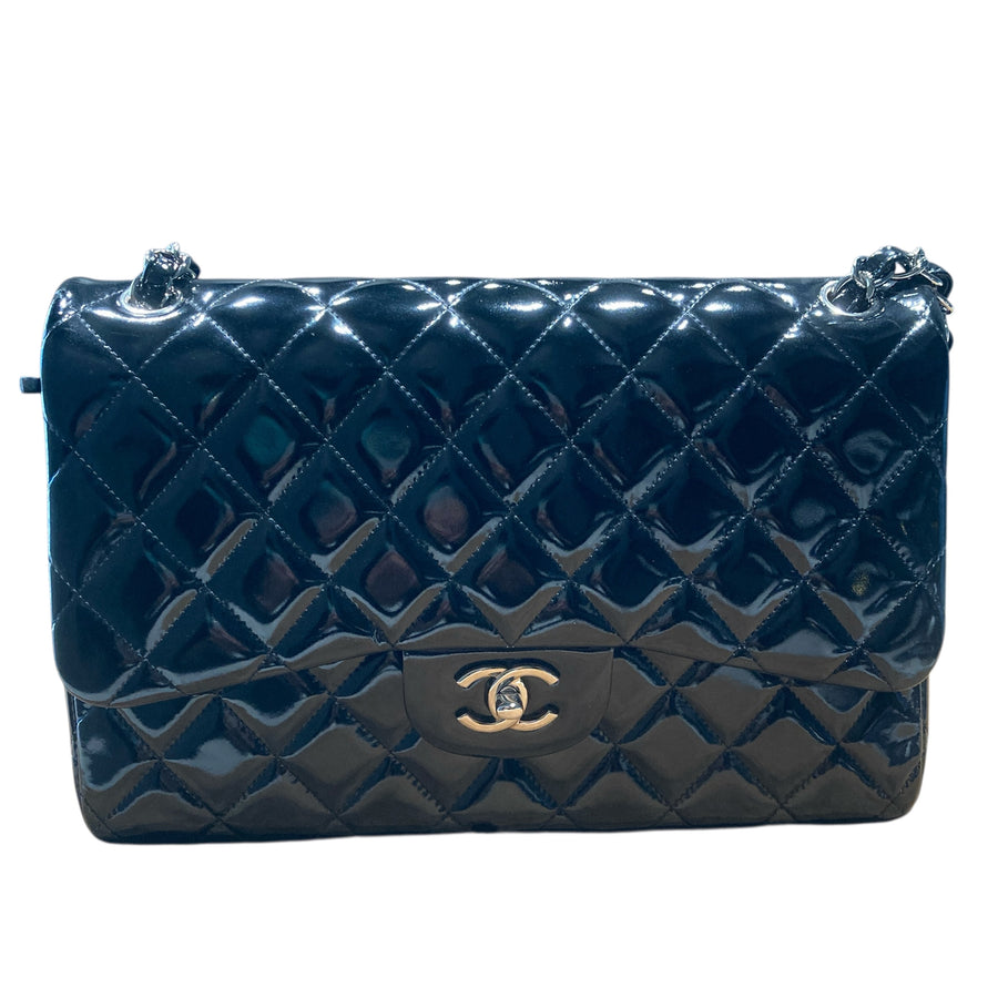 CHANEL 香奈兒 CF30 JUMBO BAG 黑色 牛皮 銀釦