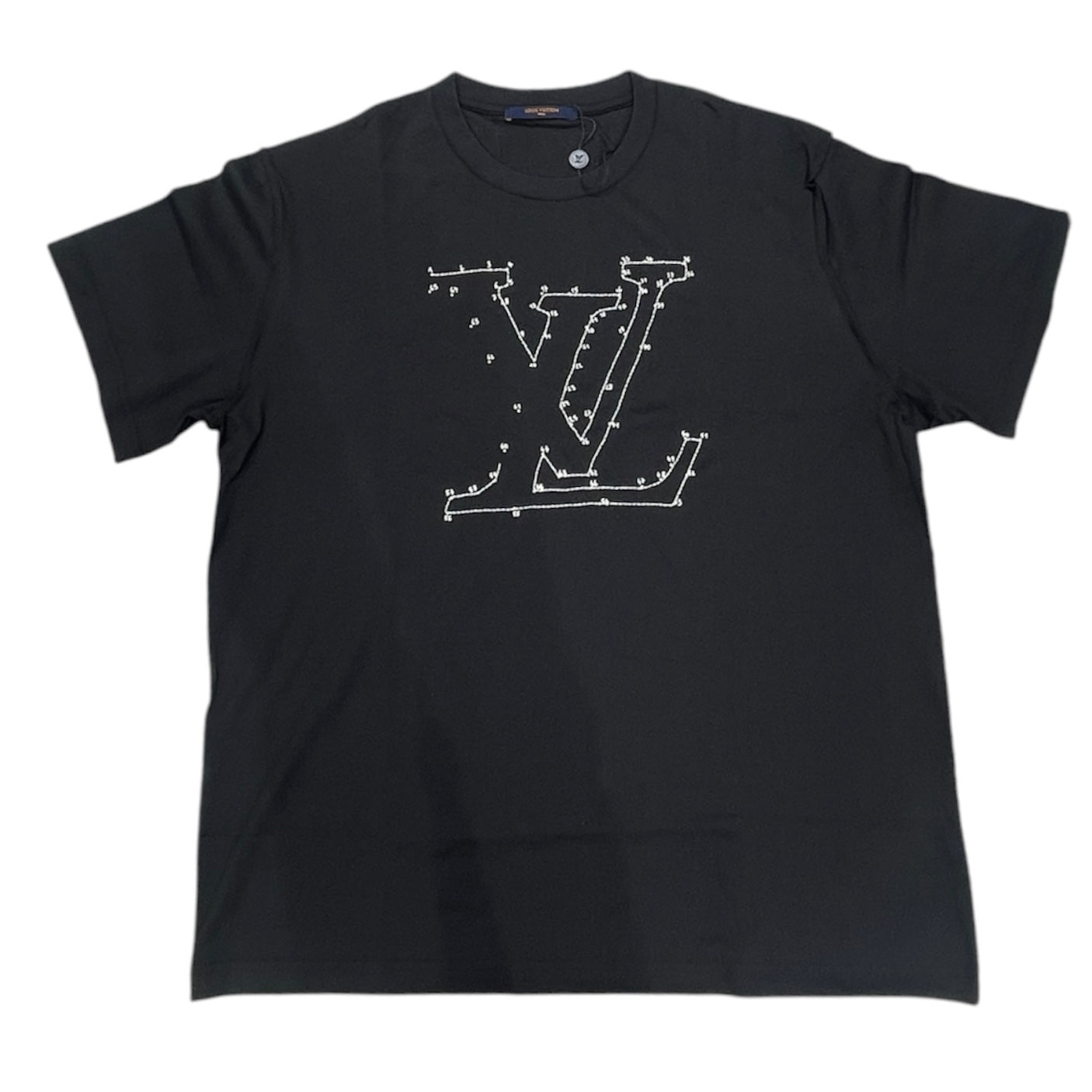LOUIS VUITTON 路易威登 1A83R1 DOT TO DOT 短袖T恤 純棉 黑色 XL