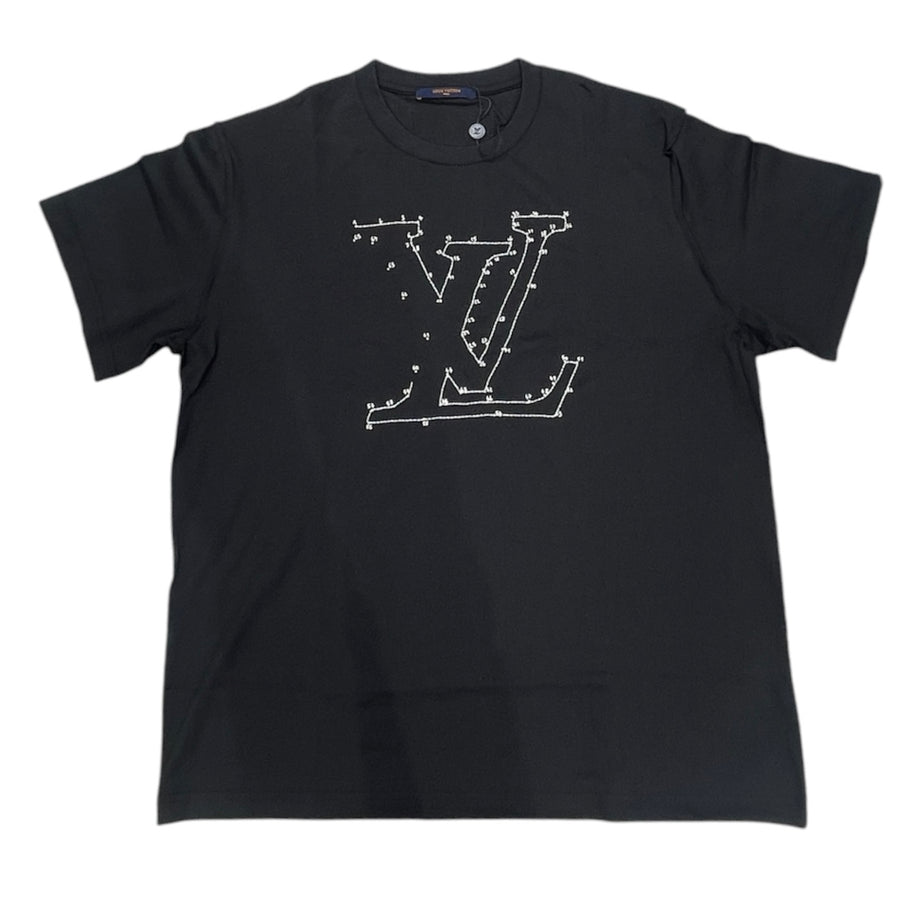 LOUIS VUITTON 路易威登 1A83R1 DOT TO DOT 短袖T恤 純棉 黑色 XL