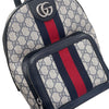 GUCCI 古馳 547965 OPHIDIA 雙肩後背包 GG SUPREME 深藍色系 銀釦