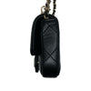 CHANEL 香奈兒 CLASSIC BOW CHAIN BELT BAG 蝴蝶結黑金皮鏈迷你卡片包 小羊皮 黑色 淺金釦