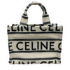CELINE 思琳 CABAS THAIS SMALL 緹花條紋布料托特包 帆布 米色 金釦