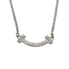 TIFFANY&CO. 蒂芬尼 T 系列 SMILE PENDANT 迷你鑽石微笑鏈墜 18K白金 鑽石