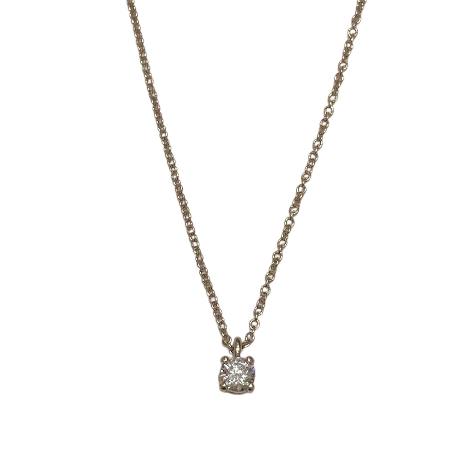 TIFFANY & CO. 蒂芬尼 SOLITAIRE DIAMOND PENDANT 單鑽項鍊 鉑金 鑽石