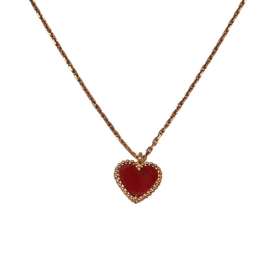VAN CLEEF & ARPELS 梵克雅寶 HEART PENDANT NECKLACE 心形吊墜項鍊 18K玫瑰金 紅玉隨