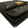 CHANEL 香奈兒 BOY CHANEL VERTICAL FLAP BAG 黑色 荔枝皮 金釦