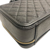 CHANEL 香奈兒 CC FILIGREE VANITY CASE 黑色荔枝紋牛皮 金釦
