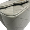 CHANEL 香奈兒 MINI SQUARE FLAP BAG 鼠尾草灰 菱格紋羊皮 銀釦