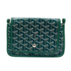 GOYARD 戈雅 PLUMET  POCKET WALLET 翻蓋信封斜背包 PVC帆布 小牛皮 綠色 銀釦
