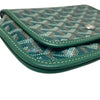 GOYARD 戈雅 PLUMET  POCKET WALLET 翻蓋信封斜背包 PVC帆布 小牛皮 綠色 銀釦