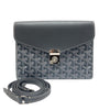GOYARD 戈雅 CHYPRE WALLET POUCH 翻蓋信封斜背包 PVC帆布 小牛皮 灰色 銀釦