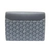 GOYARD 戈雅 CHYPRE WALLET POUCH 翻蓋信封斜背包 PVC帆布 小牛皮 灰色 銀釦