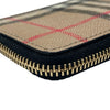 BURBERRY 博柏利 VINTAGE CHECK ZIPPED CARD CASE 拉鍊卡片夾 PVC 淺褐色 金釦