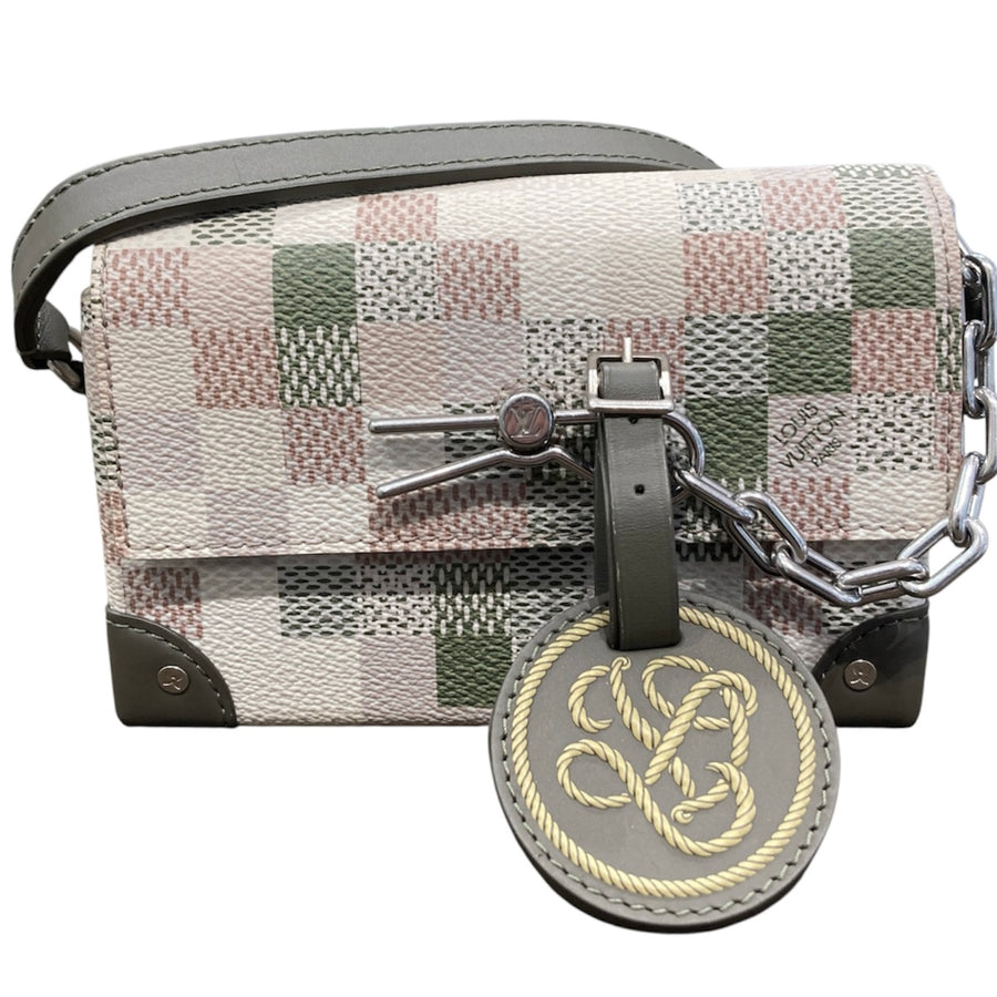 LOUIS VUITTON 路易威登 N00108 STEAMER 肩背包 PVC帆布 採色棋盤格 綠色系 銀扣