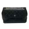 CHANEL 香奈兒 CC FLAP POCKET SHOULDER BAG 翻蓋單肩包 荔枝紋牛皮 黑色 金釦