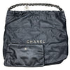 CHANEL 香奈兒 AS3261 22MINI BAG 米你流浪肩背包 小牛皮 黑色 銀釦