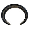 HERMES 愛馬仕 ANO CUFF BANGLE PM 漆藝寬版手環 小號 水牛角 深藍/棕色