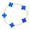 VAN CLEEF&ARPELS 梵克雅寶 ALHAMBRA 五花藍瑪瑙手鍊 K18YG 黃金色