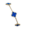 VAN CLEEF&ARPELS 梵克雅寶 ALHAMBRA 五花藍瑪瑙手鍊 K18YG 黃金色