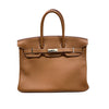 HERMES 愛馬仕 BIRKIN 35 柏金包 TOGO皮 金棕色 銀釦