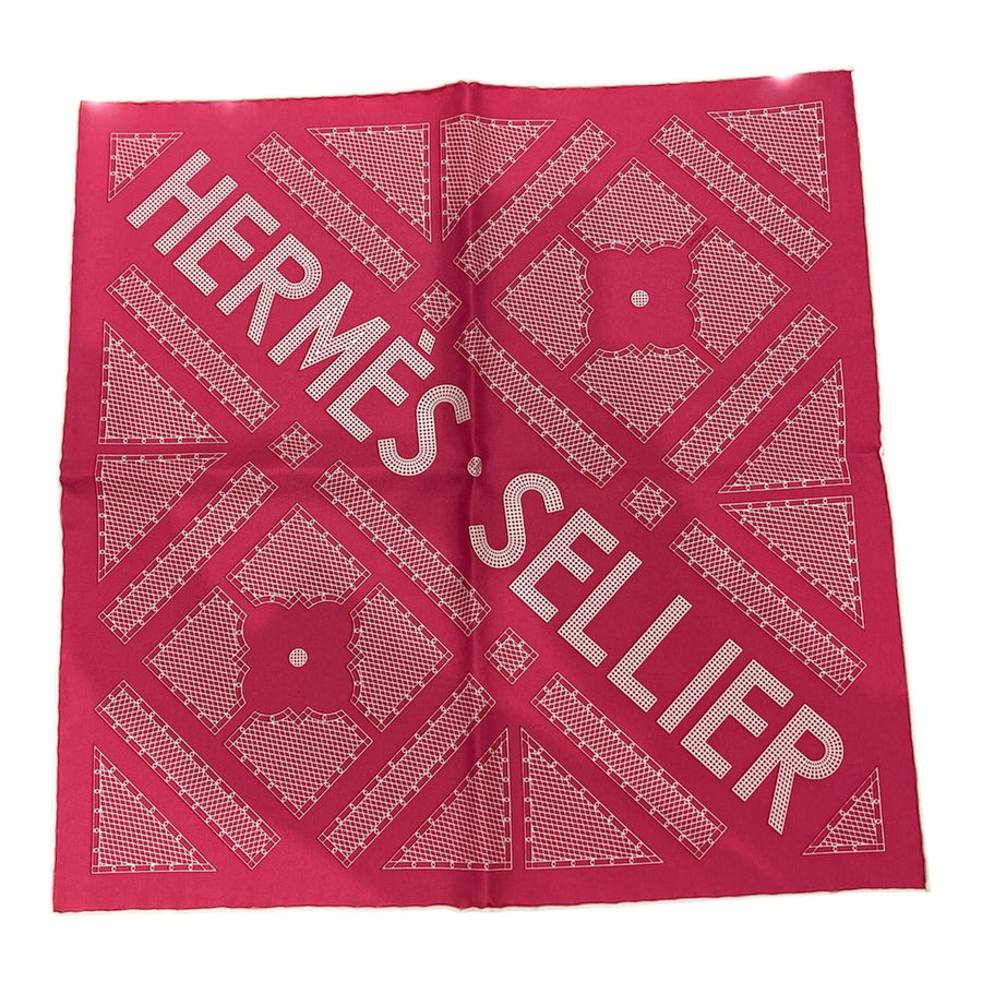 HERMES 愛馬仕 GAVROCHE 45 方巾 HERMÈS SELLIER 絲綢 桃色系