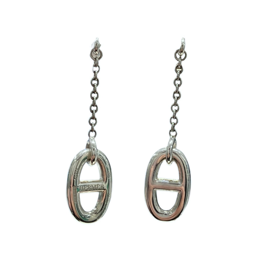 HERMÈS 愛馬仕 FARANDOLE EARRINGS MEDIUM MODEL 經典豬鼻子鍊條垂墜耳環 925純銀
