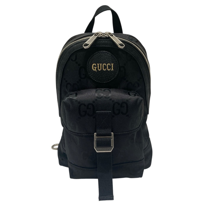 GUCCI 古馳 658631 OFF THE GRID 胸/後背包 再生尼龍 黑色 銀釦