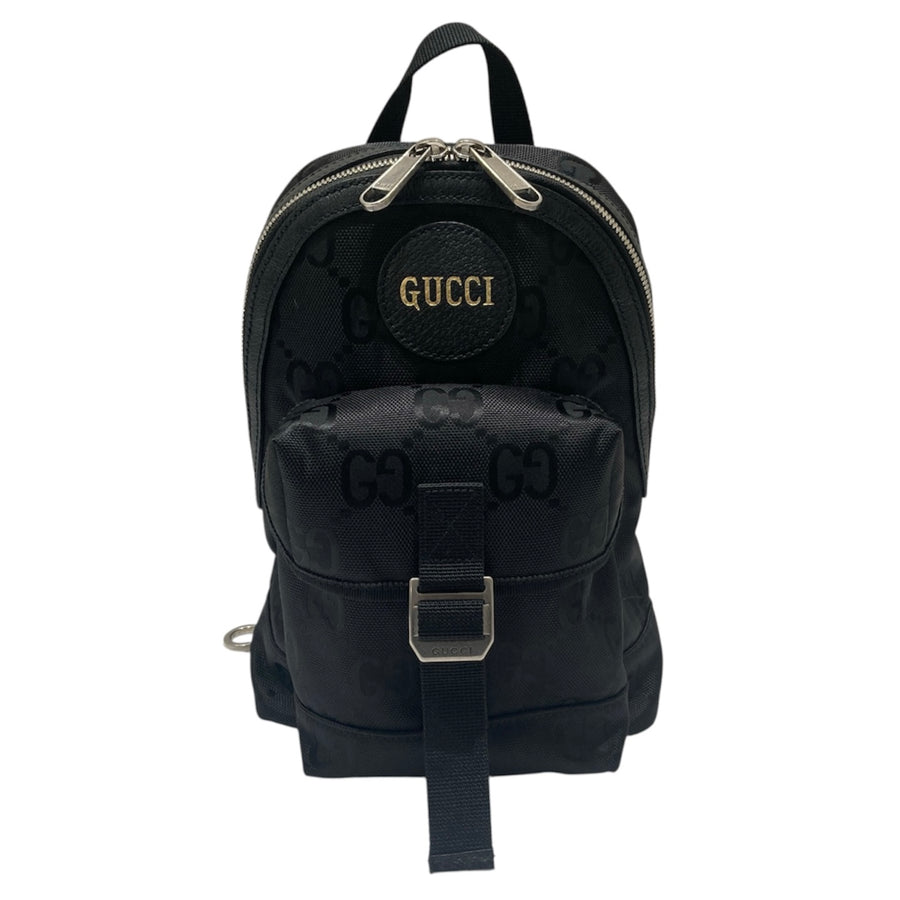 GUCCI 古馳 658631 OFF THE GRID 胸/後背包 再生尼龍 黑色 銀釦