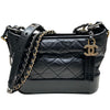 CHANEL 香奈兒 GABRIELLE DE HOBO 小號流浪包 皮革 黑色 多色釦