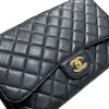 CHANEL 香奈兒 MATELASSE JUMBO CF30 單層口蓋包 荔枝牛皮 黑色 金釦