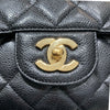 CHANEL 香奈兒 MATELASSE JUMBO CF30 單層口蓋包 荔枝牛皮 黑色 金釦