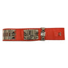 HERMES 愛馬仕 COLLIER DE CHIEN BRACELET CDC手環 皮革 紅色 銀釦 #S