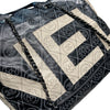 CHANEL 香奈兒 A57161 CAMELLIA LOGO 山茶花托特包 PVC帆布 米/黑色 銀釦