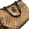 GUCCI 古馳 293580 ABBEY TOTE BAG 托特包 水晶塗層GG帆布 棕色 金釦
